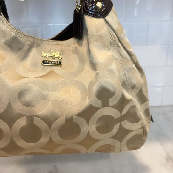 Coach Madison Maggie OpArt Patent Leather Hobo Bag - Picture 3 of 16